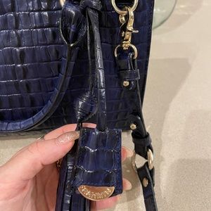 Brahmin Anywhere Convertible Dark Blue w/ matching Crossbody strap